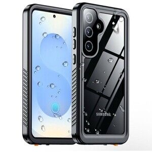 Temdan Samsung Galaxy S25 5G 6.2" Black Case Waterproof Built in Screen Protect